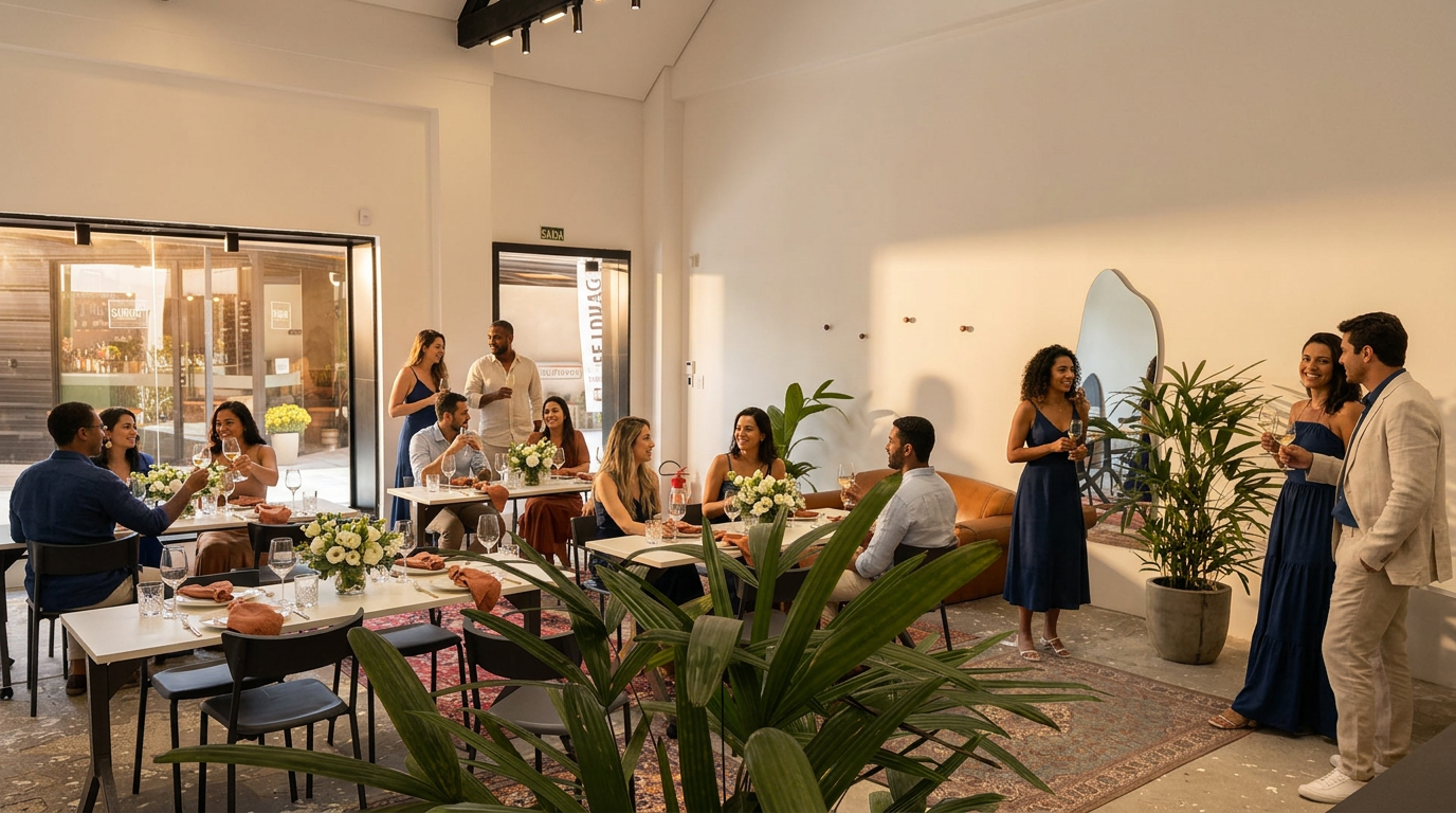Recepção de casamento no salão
